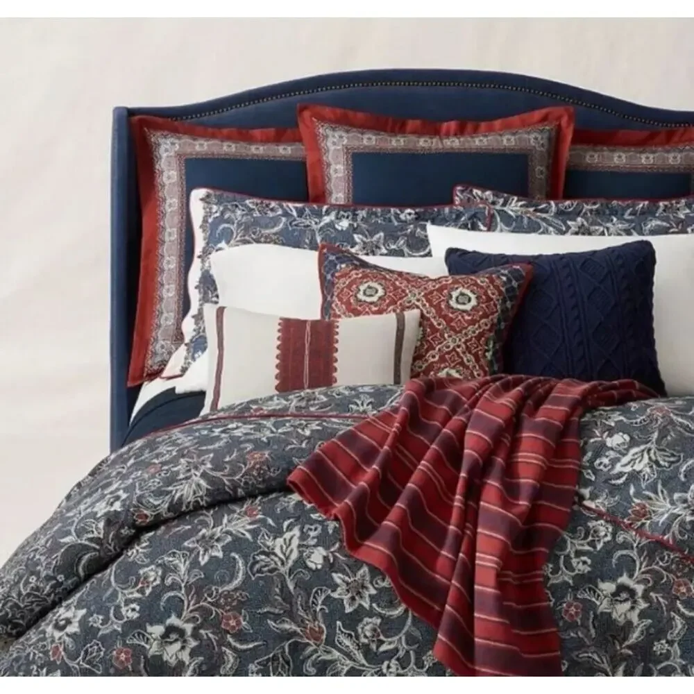 Ralph Lauren Home Full/Queen Duvet Cover Mirabelle 92 x 96 NWT Indigo Blue $375